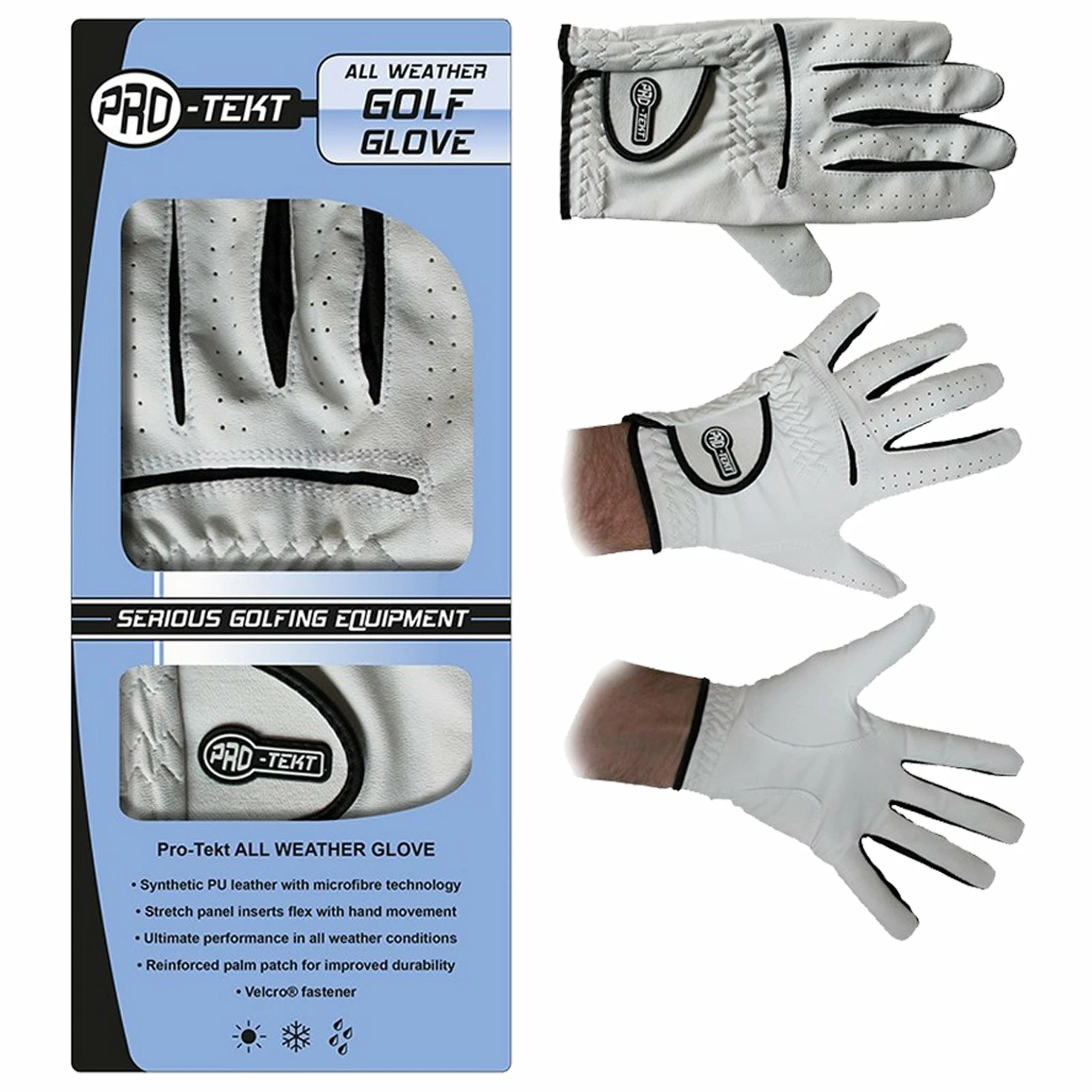 Pro-Tekt Mens Left Hand All Weather Golf Glove 2 Pro-Tekt Mens Left Hand All Weather Golf Glove - Image 2