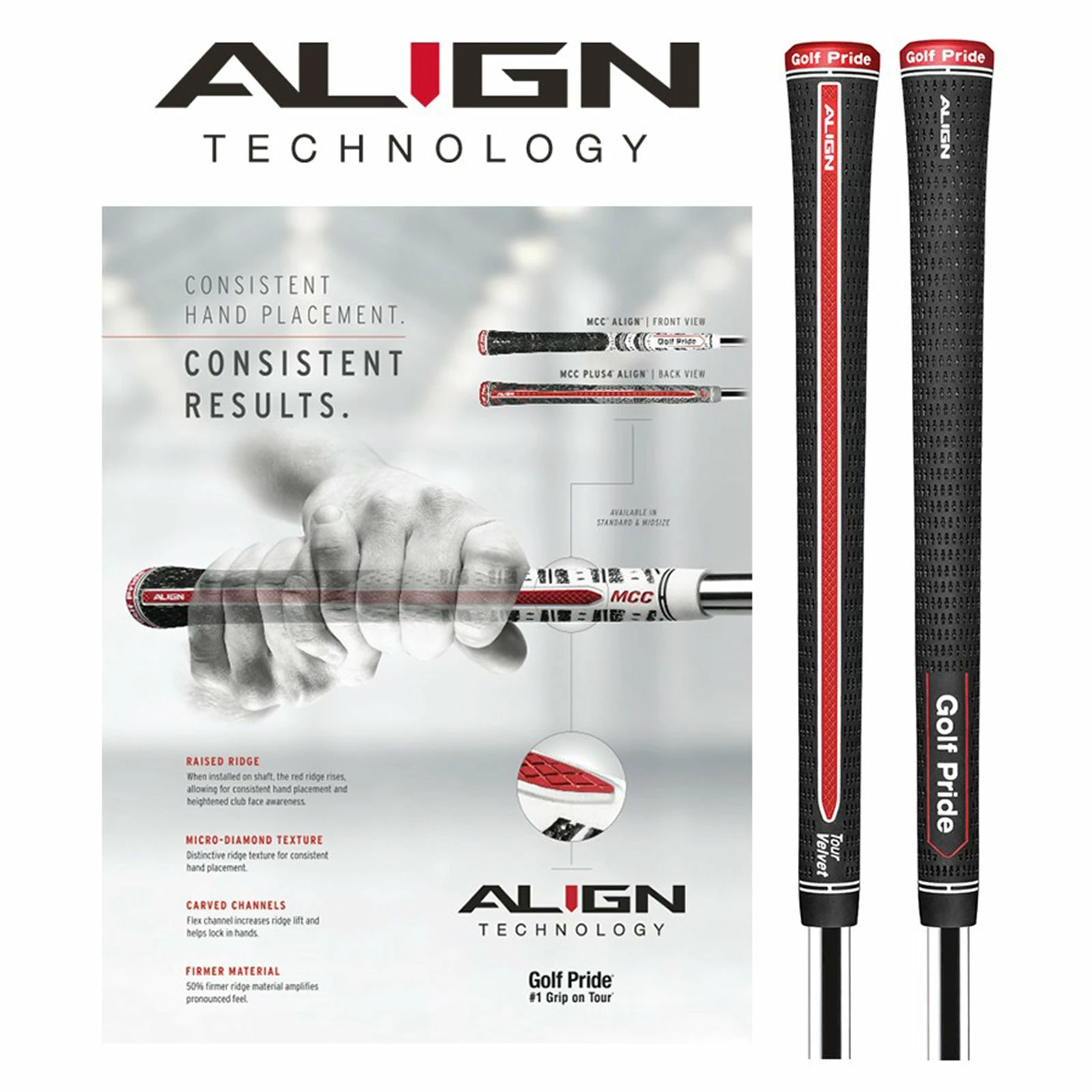 Golf Pride Tour Velvet Align Club Grip 1 Golf Pride Tour Velvet Align Club Grip